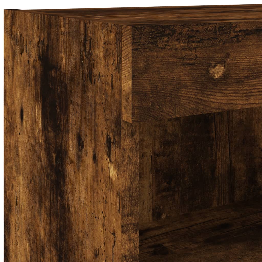 8 Piece TV Wall Units with LED Smoked Oak Engineered Wood