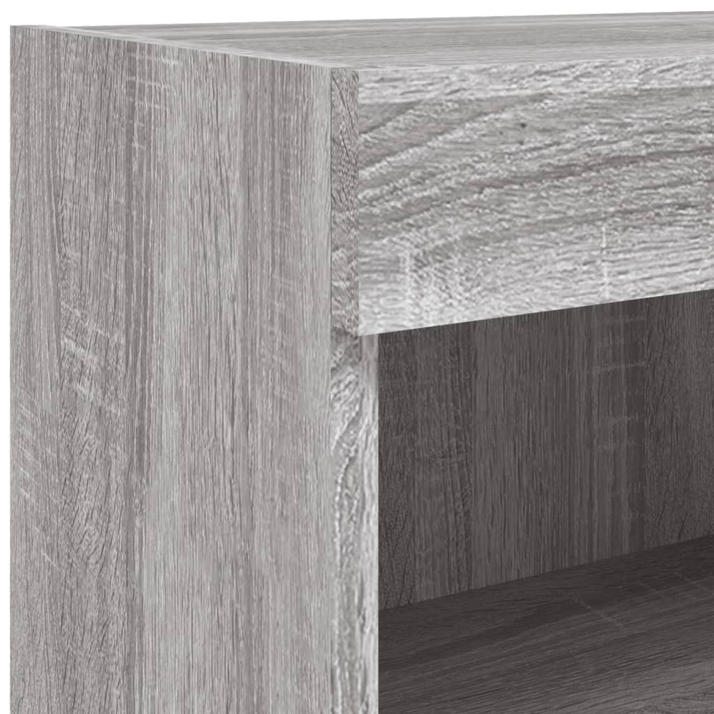 8 Piece TV Wall Units with LED Grey Sonoma Engineered Wood