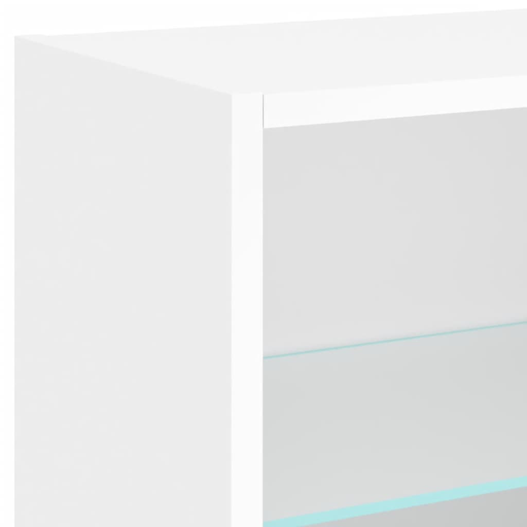 8 Piece TV Wall Units with LED White Engineered Wood