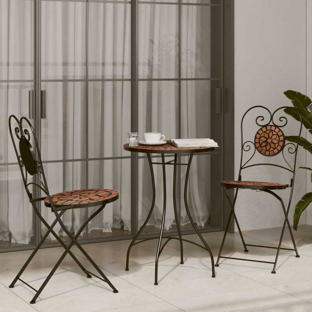 Mosaic Bistro Table Ø50x70 cm Ceramic with Decorative Pattern for Indoor and Outdoor Use