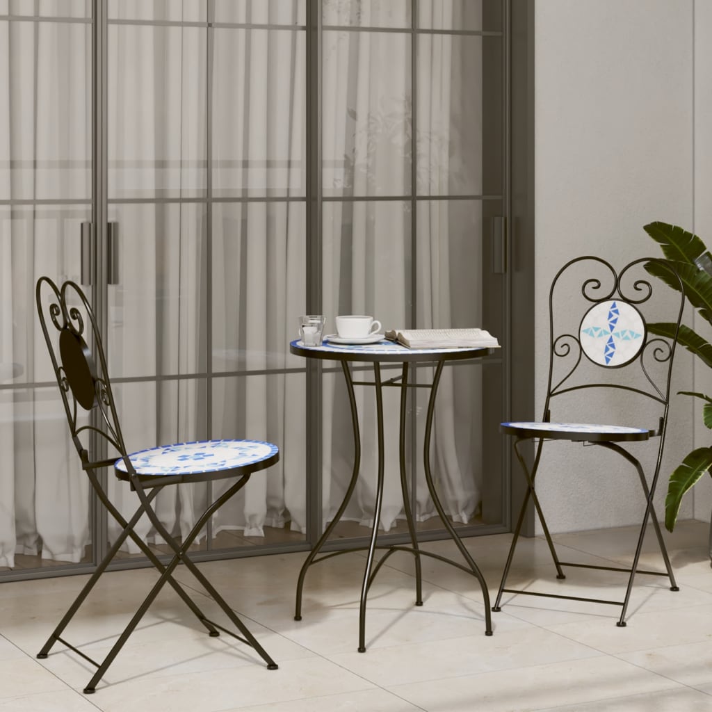 Mosaic Bistro Table Ø50x70 cm Ceramic with Decorative Pattern for Indoor and Outdoor Use