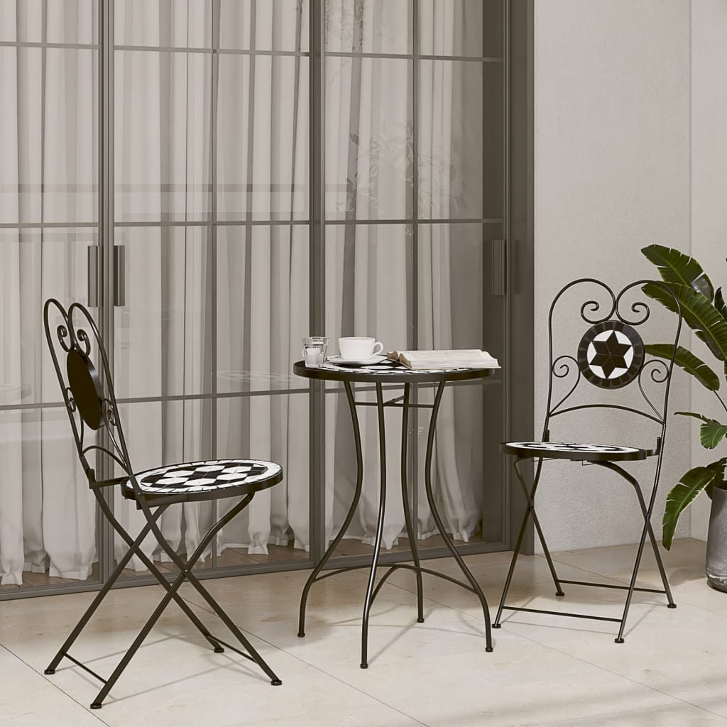 Mosaic Bistro Table Ø50x70 cm Ceramic with Decorative Pattern for Indoor and Outdoor Use
