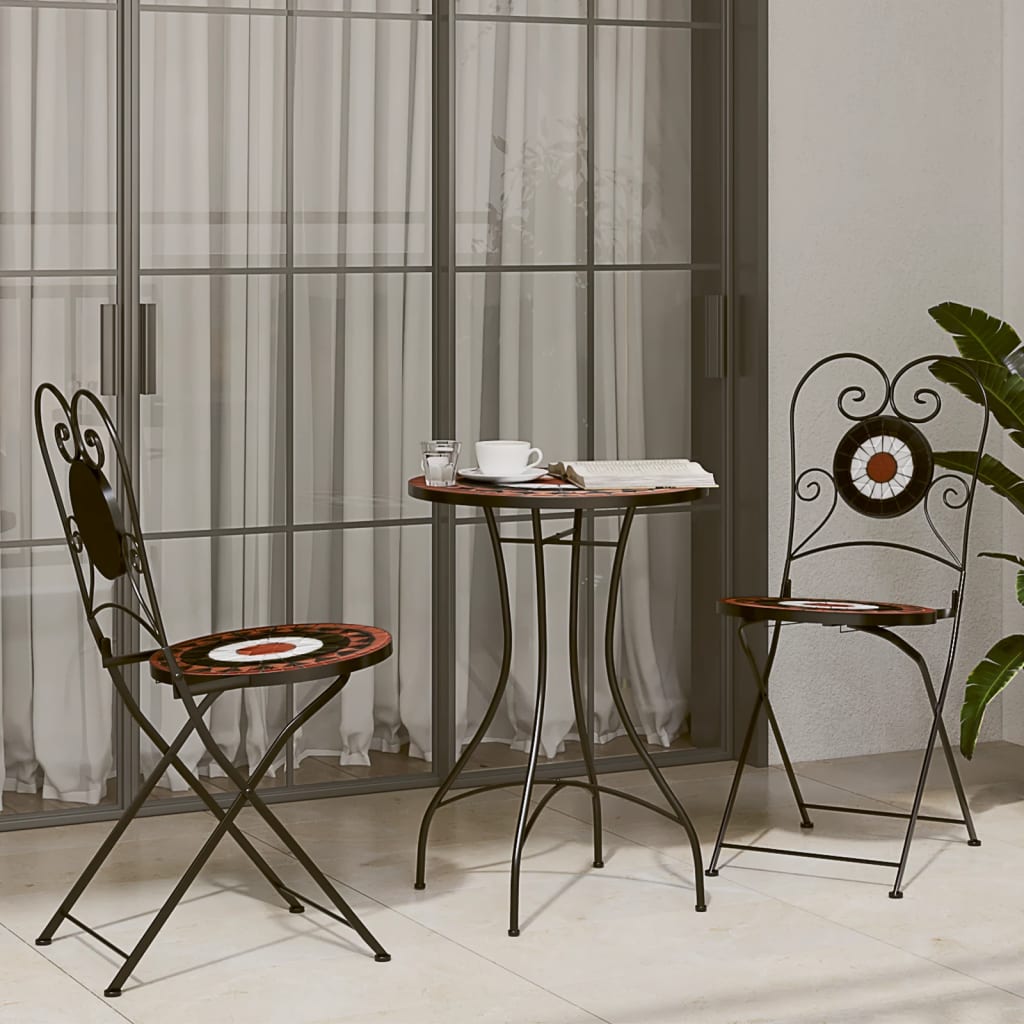 Mosaic Bistro Table Ø50x70 cm Ceramic with Decorative Pattern for Indoor and Outdoor Use