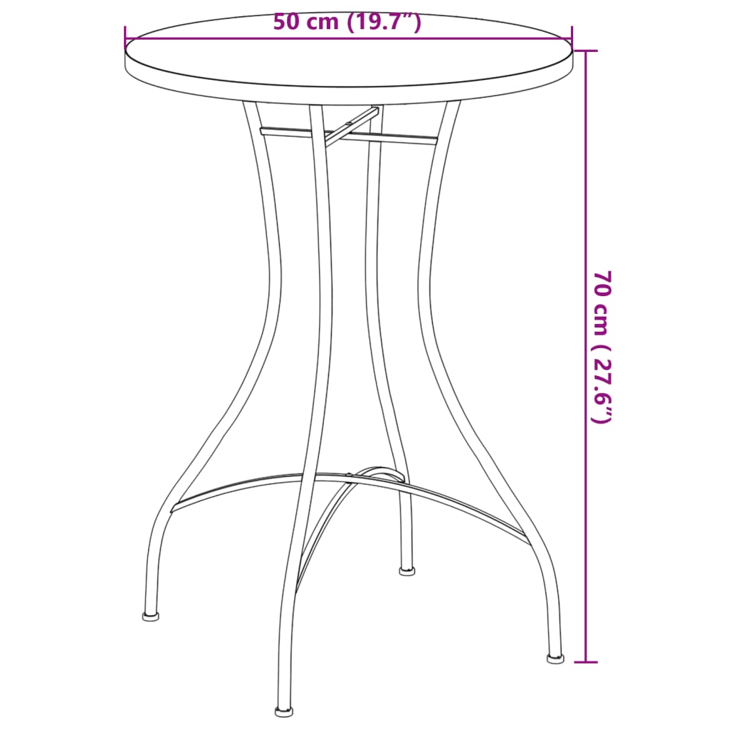 Mosaic Bistro Table Ø50x70 cm Ceramic with Decorative Pattern for Indoor and Outdoor Use