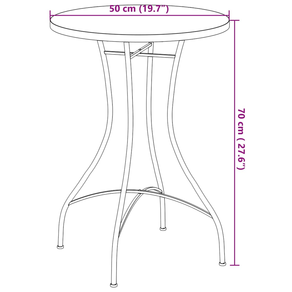 Mosaic Bistro Table Ø50x70 cm Ceramic with Decorative Pattern for Indoor and Outdoor Use