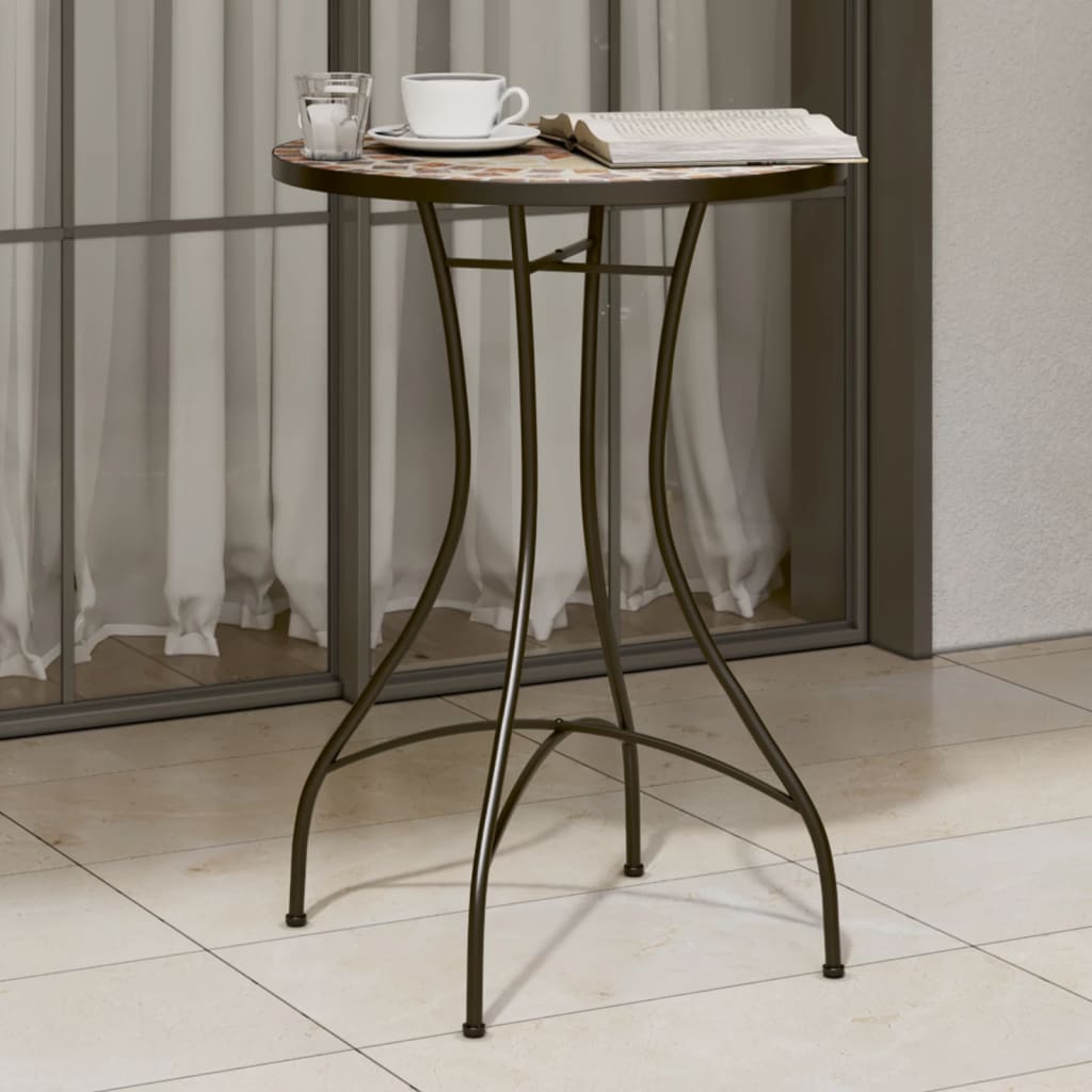 Mosaic Bistro Table Ø50x70 cm Ceramic with Decorative Pattern for Indoor and Outdoor Use