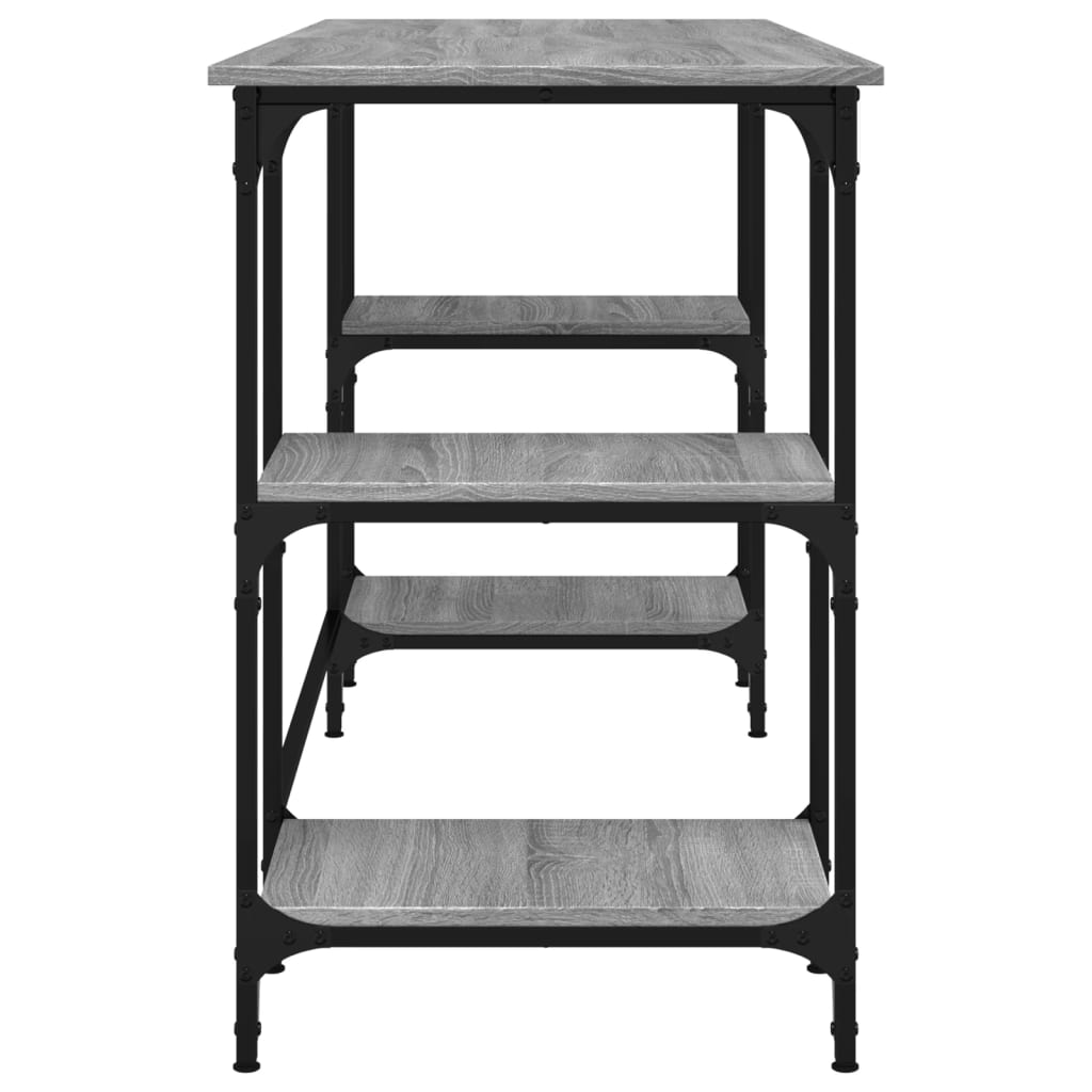 Desk Grey Sonoma 140x50x75 cm Metal and Engineered Wood