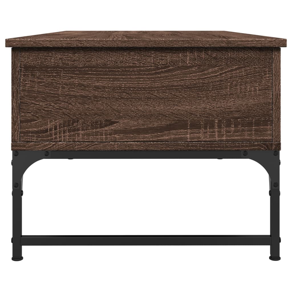 Coffee Table Brown Oak 100x50x40 cm Engineered Wood and Metal