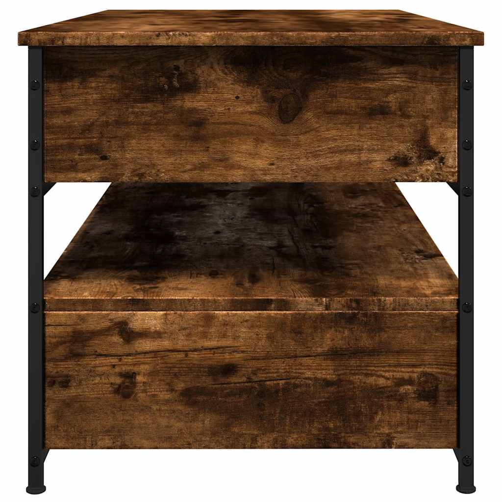 Coffee Table Smoked Oak 85x50x50 cm Engineered Wood and Metal