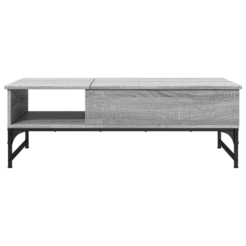 Coffee Table Grey Sonoma 100x50x35 cm Engineered Wood and Metal