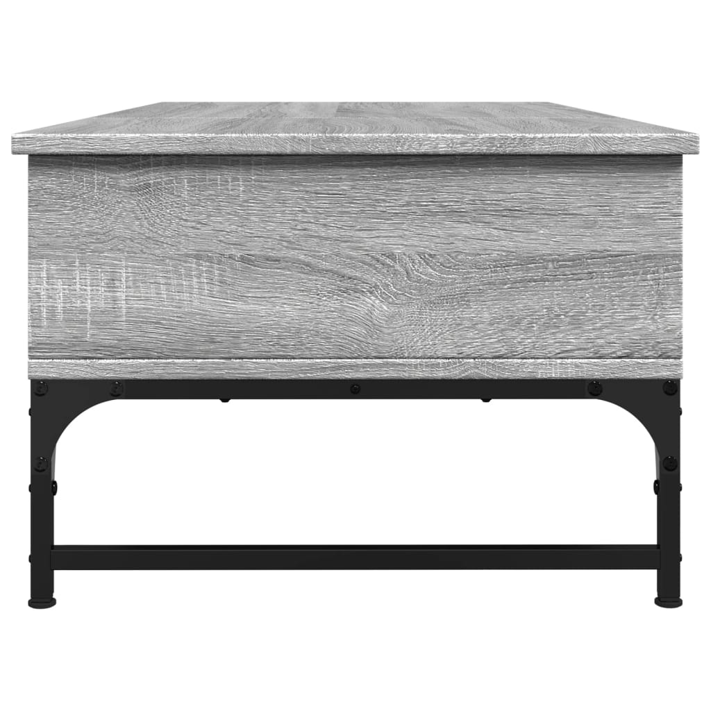 Coffee Table Grey Sonoma 100x50x35 cm Engineered Wood and Metal