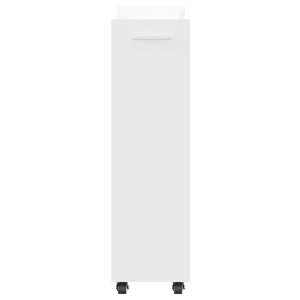 Cabinet with Wheels White 60x22x79 cm Engineered Wood