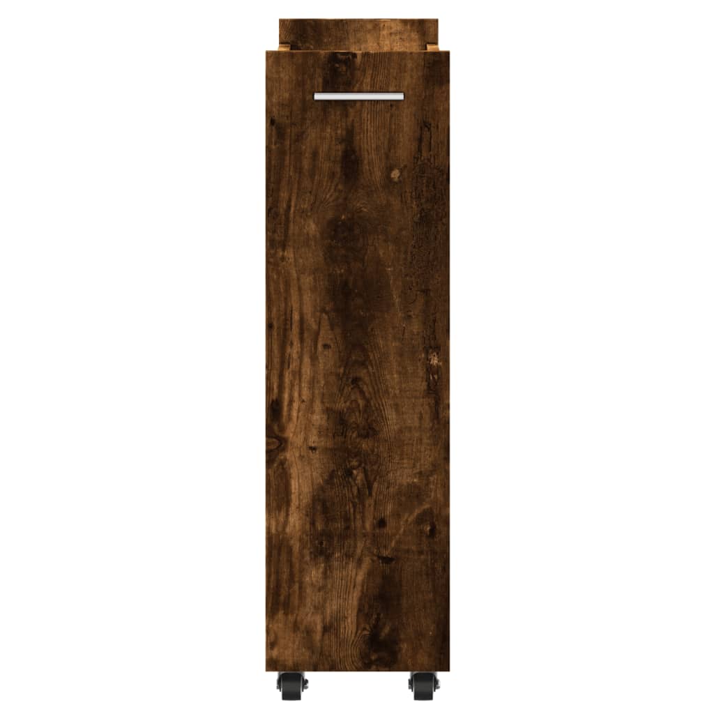 Cabinet with Wheels Smoked Oak 60x22x79 cm Engineered Wood