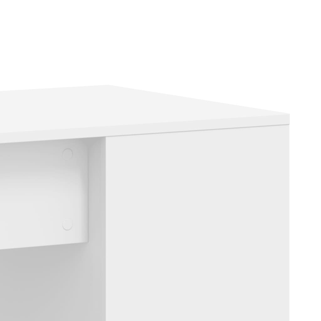 Modern Wooden Home Office Computer Desk With Open Storage Compartments Wood