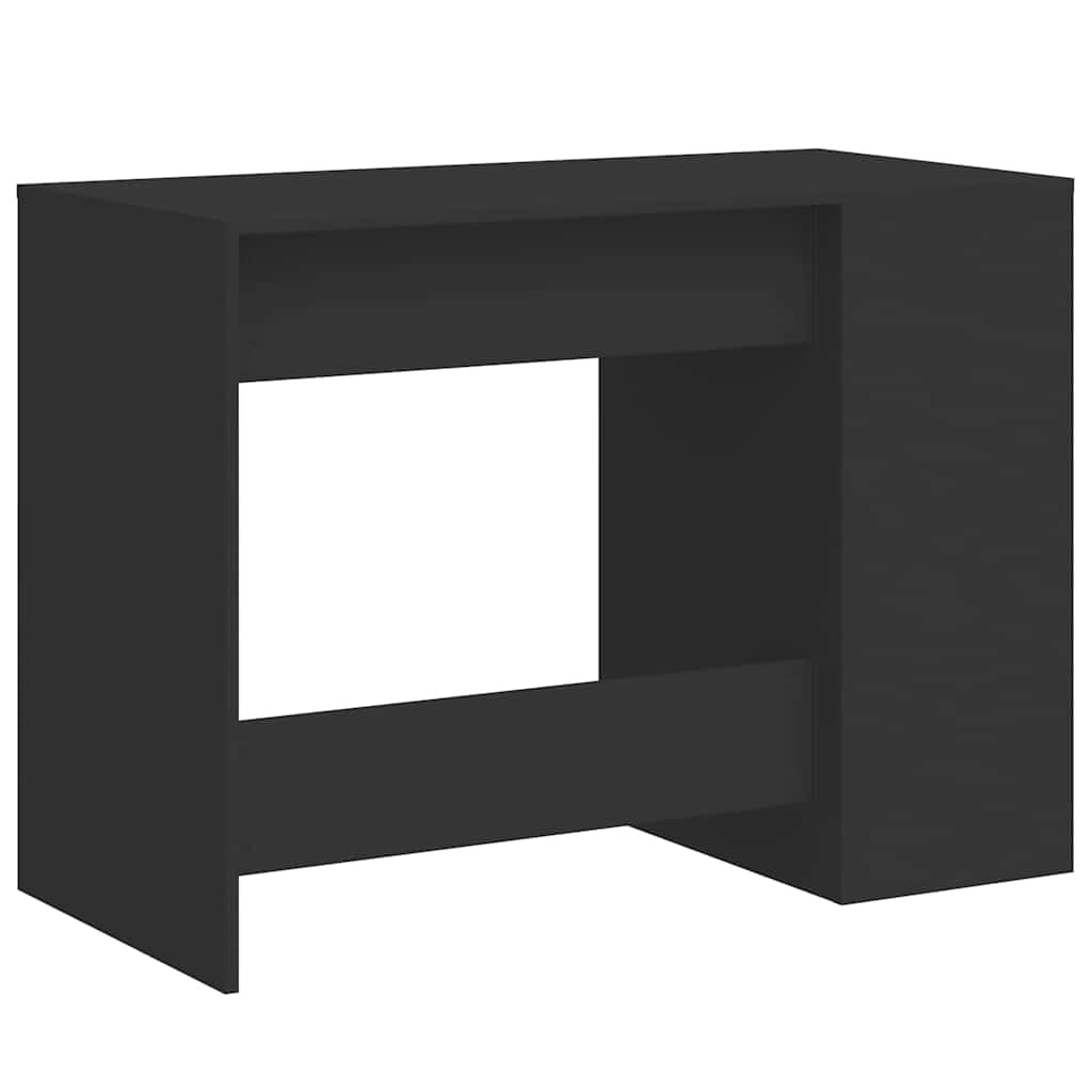 Modern Wooden Home Office Computer Desk With Open Storage Compartments Wood