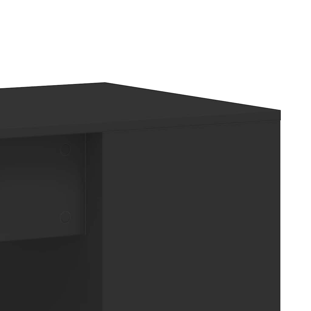 Modern Wooden Home Office Computer Desk With Open Storage Compartments Wood