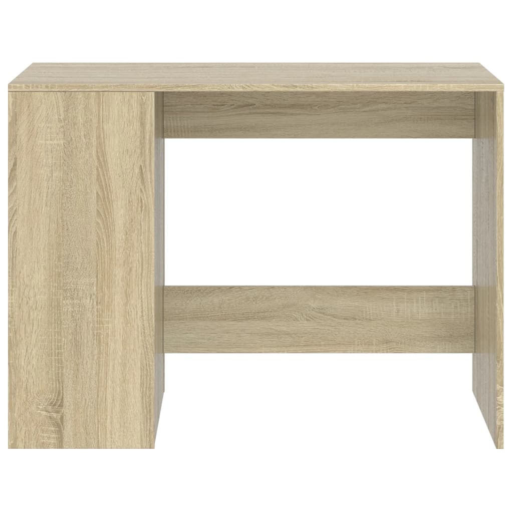 Modern Wooden Home Office Computer Desk With Open Storage Compartments Wood