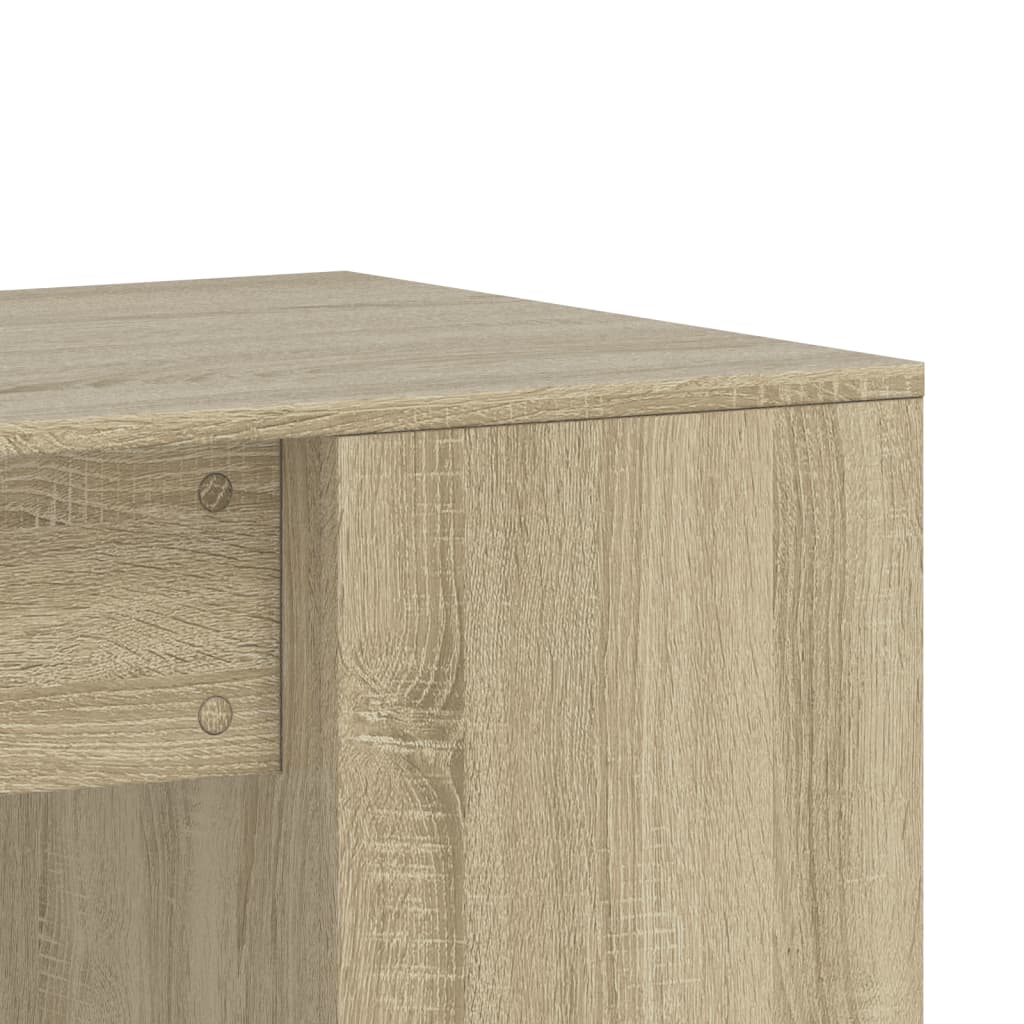 Modern Wooden Home Office Computer Desk With Open Storage Compartments Wood