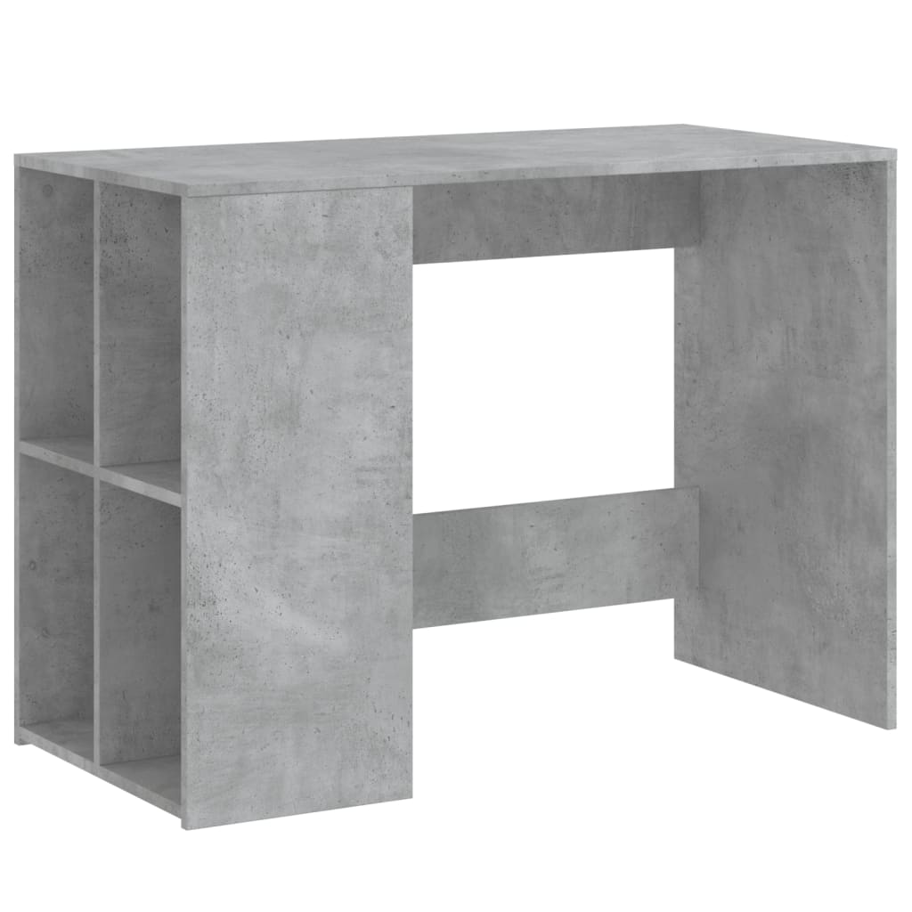 Modern Wooden Home Office Computer Desk With Open Storage Compartments Wood