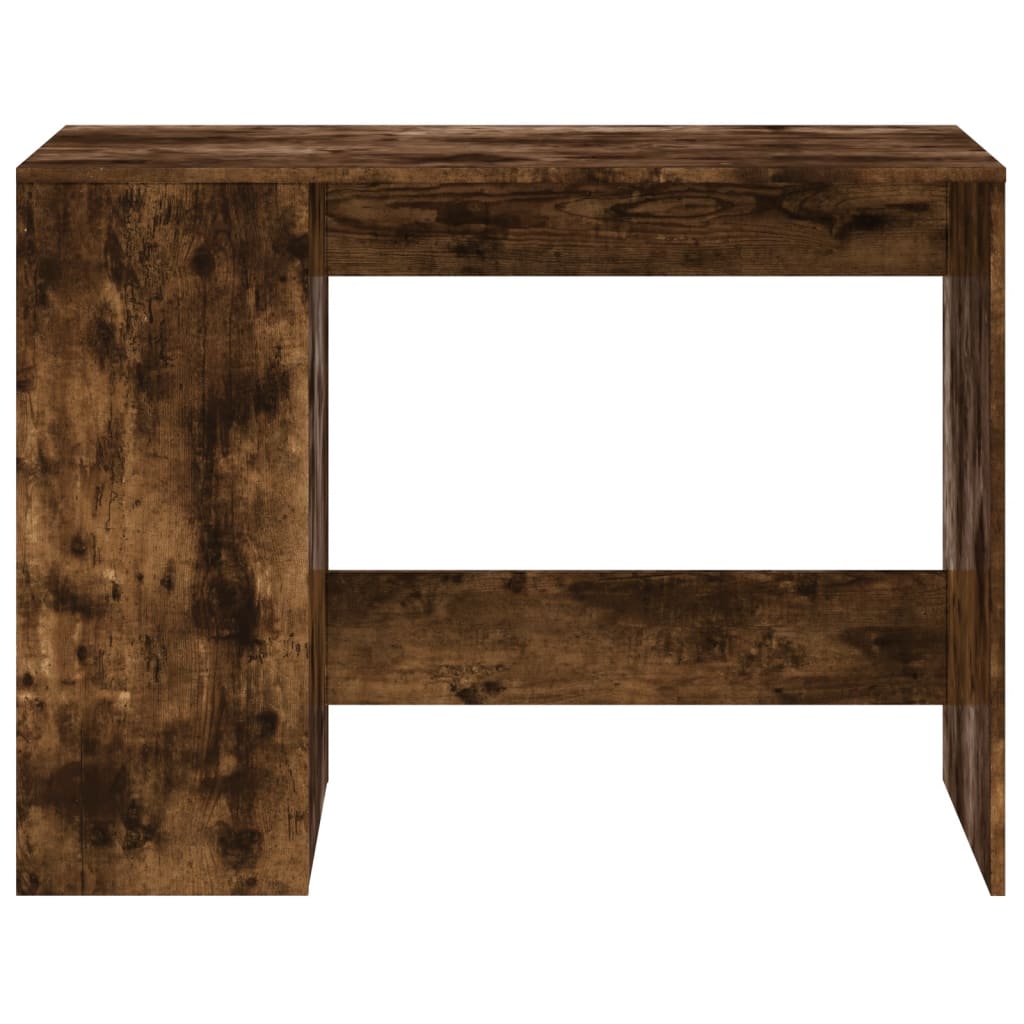 Modern Wooden Home Office Computer Desk With Open Storage Compartments Wood