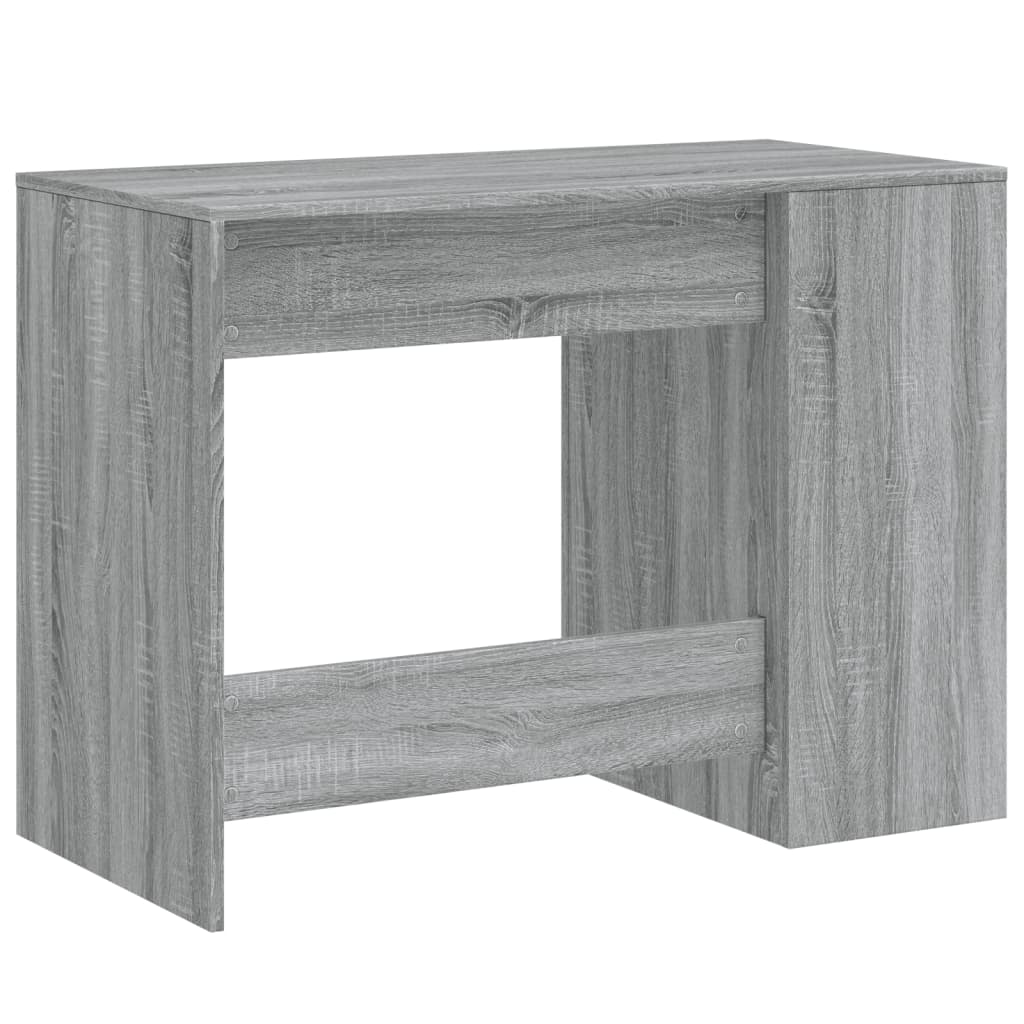 Modern Wooden Home Office Computer Desk With Open Storage Compartments Wood