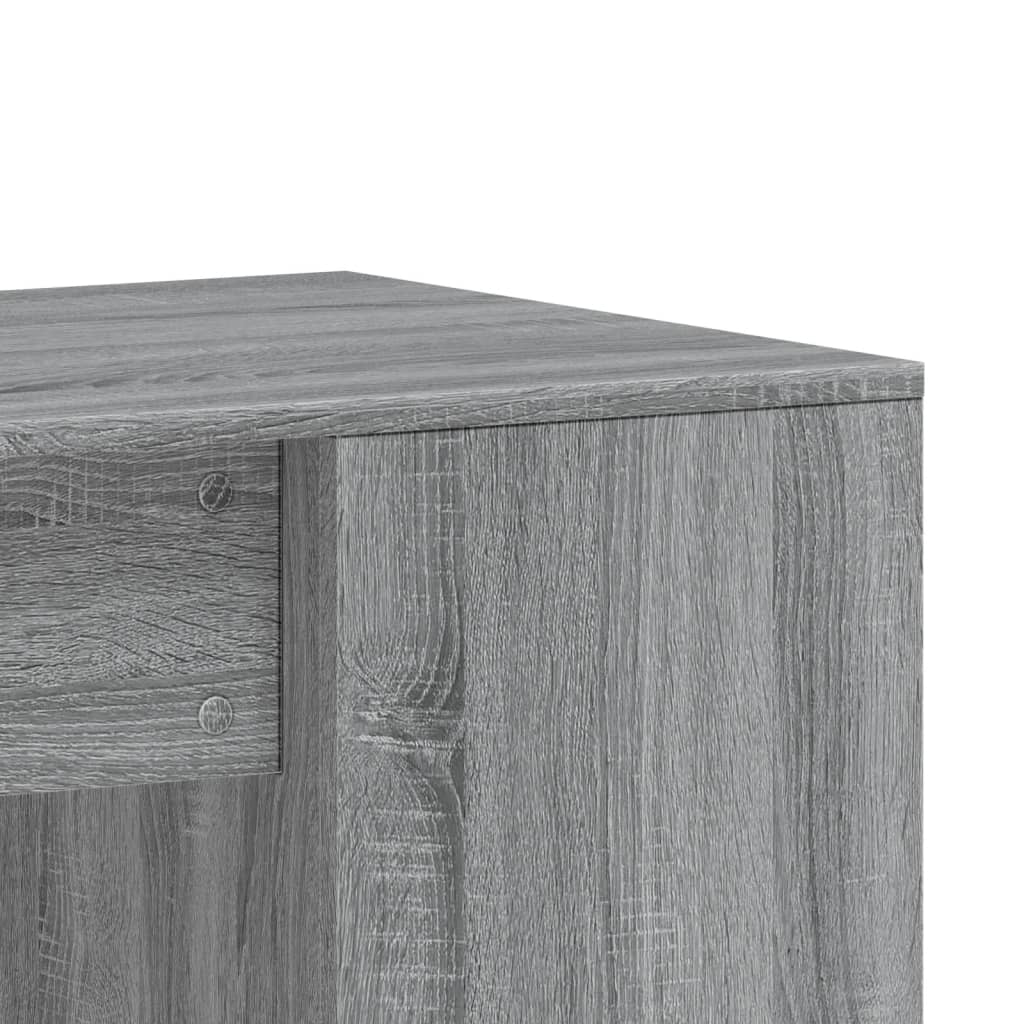 Modern Wooden Home Office Computer Desk With Open Storage Compartments Wood