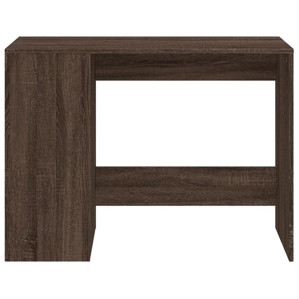 Modern Wooden Home Office Computer Desk With Open Storage Compartments Wood