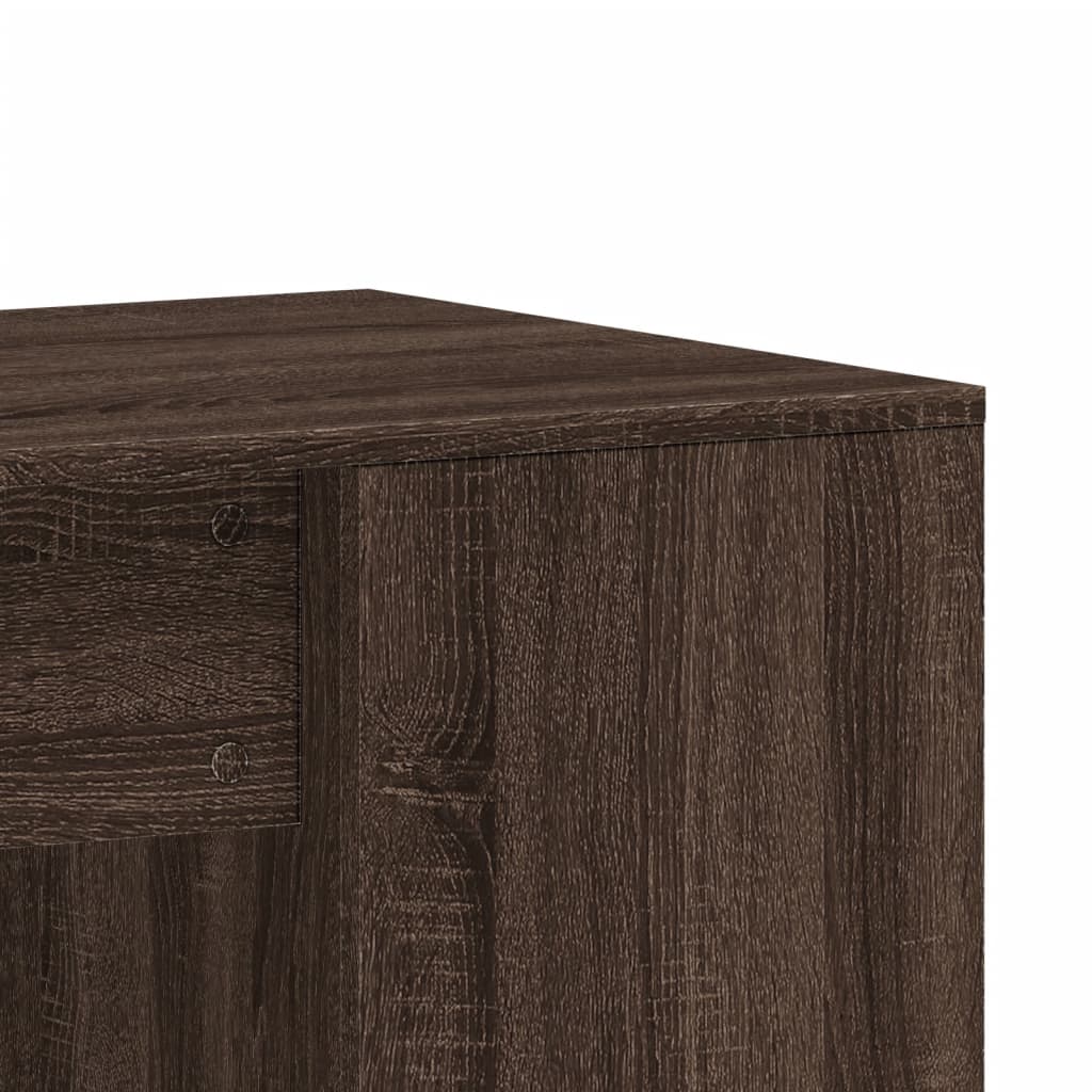 Modern Wooden Home Office Computer Desk With Open Storage Compartments Wood