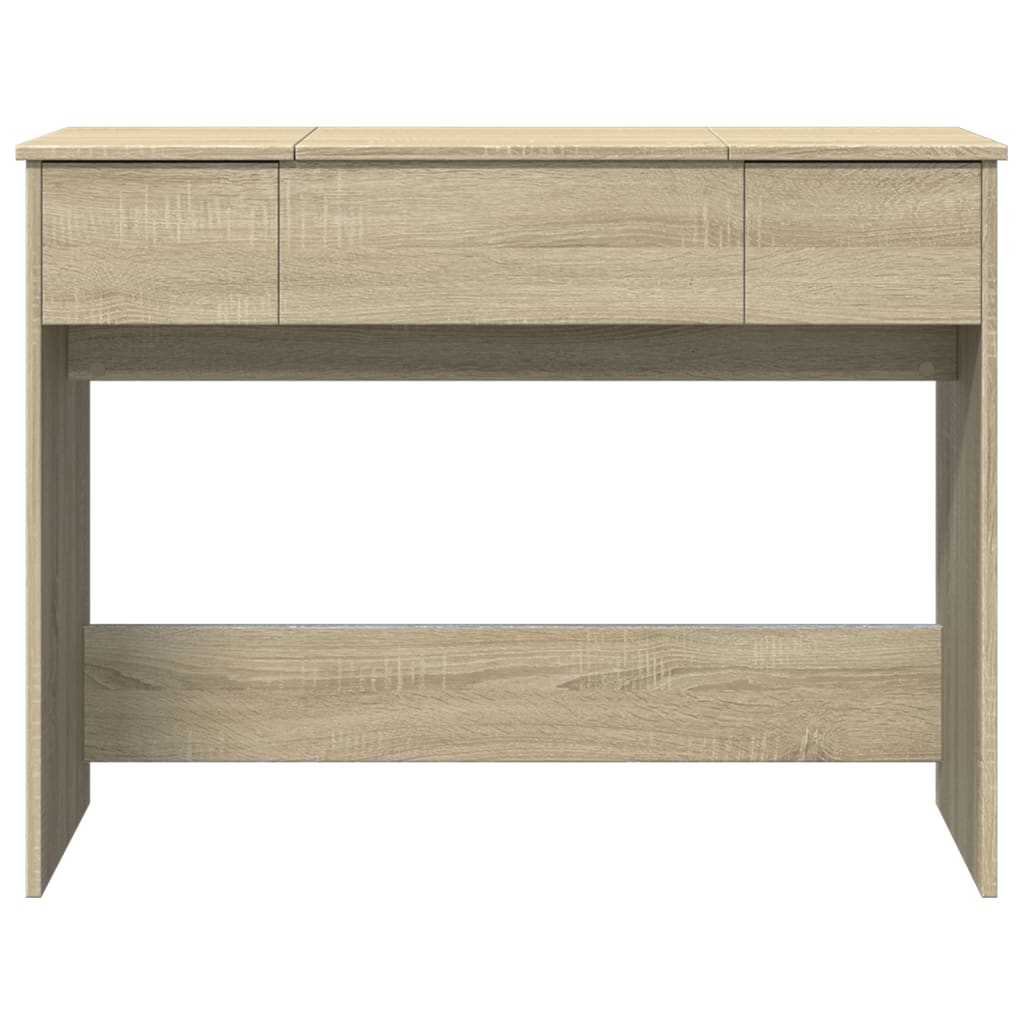 Modern Wooden Dressing Table Makeup Vanity Desk With Drawers & Pull Up Mirror