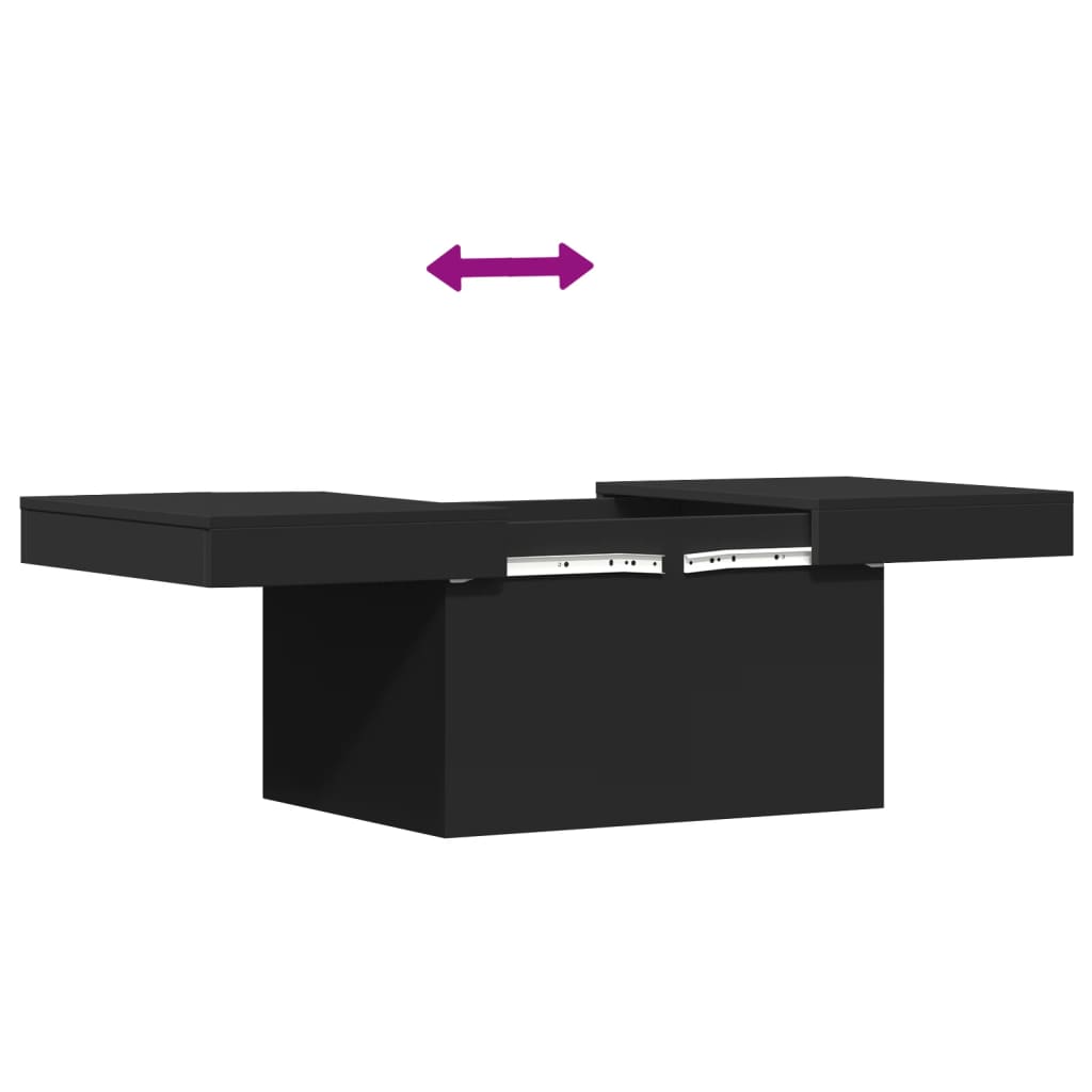 Coffee Table Black 80x55x40 cm Engineered Wood