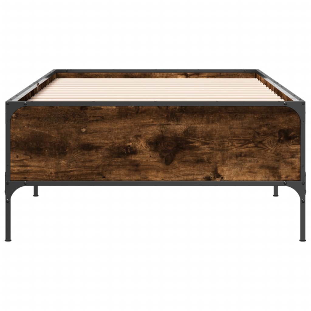 Bed Frame without Mattress Smoked Oak 90x200 cm