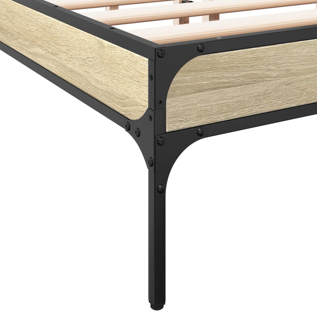 Bed Frame without Mattress Sonoma Oak 150x200 cm King Size