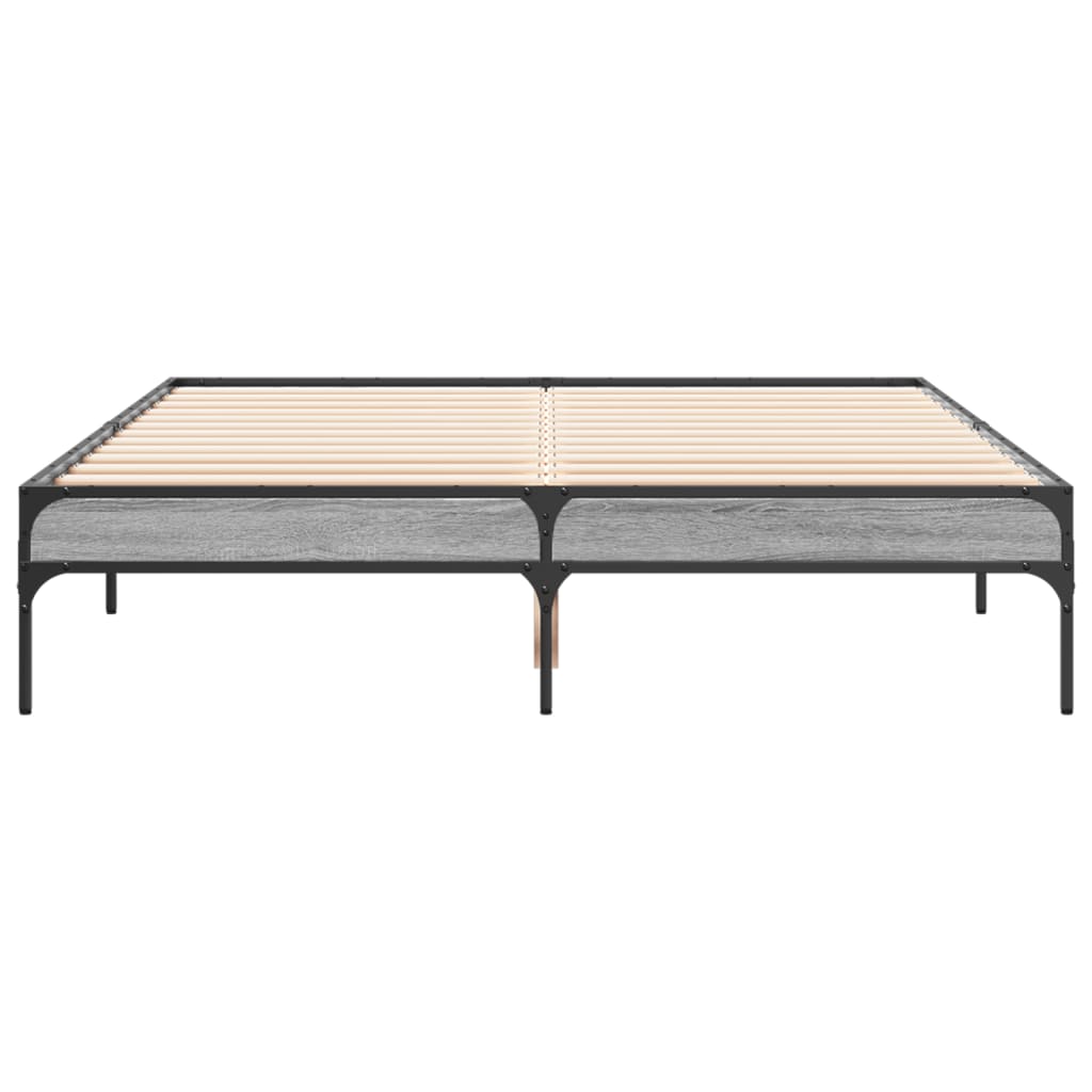 Bed Frame without Mattress Grey Sonoma 120x200 cm