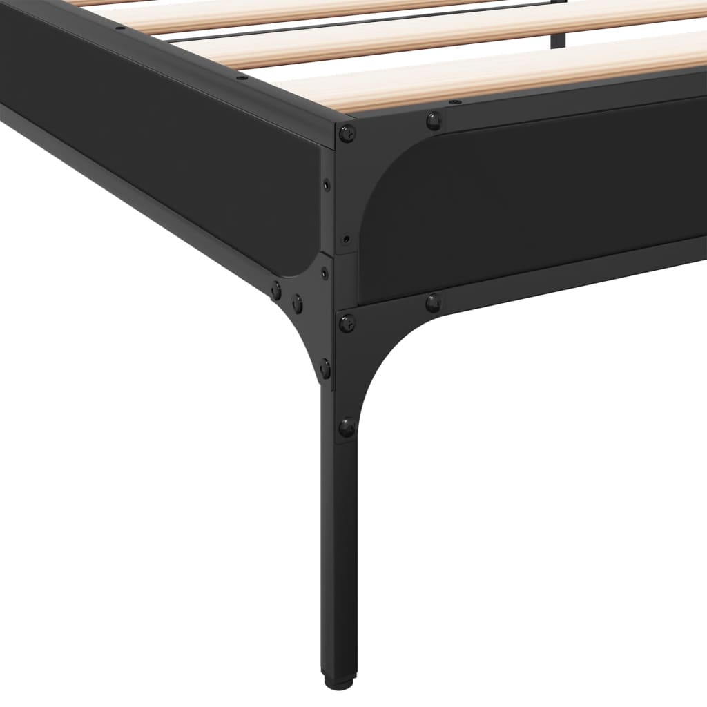 Bed Frame without Mattress Black 90x200 cm