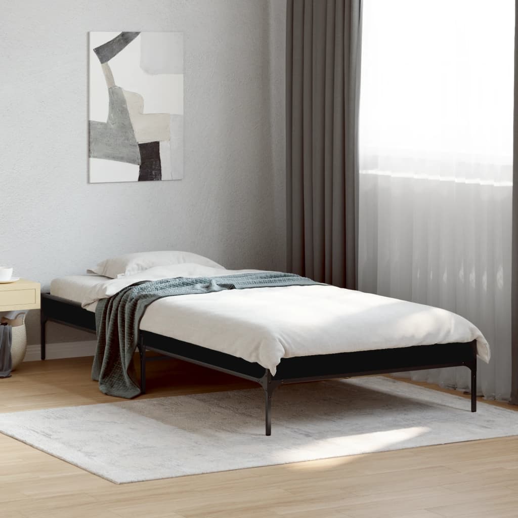 Bed Frame without Mattress Black 90x200 cm