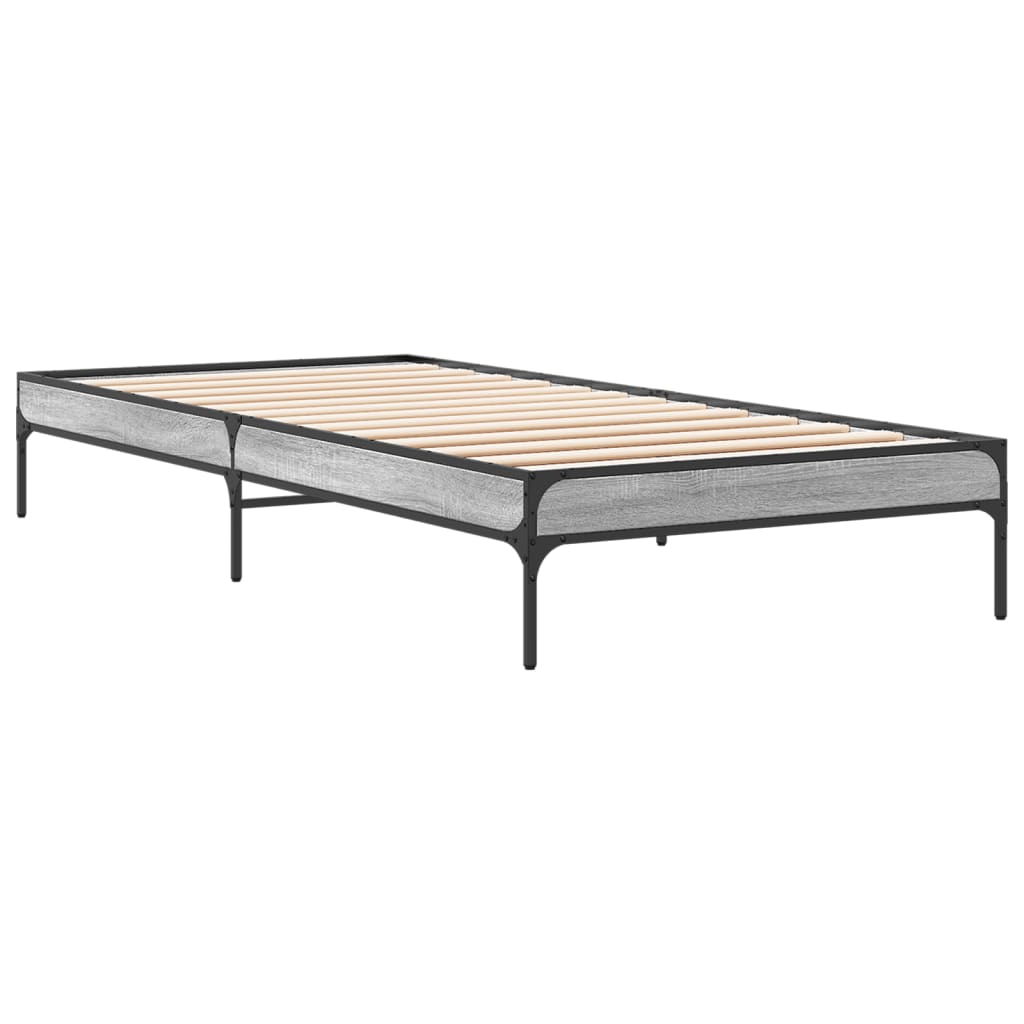 Bed Frame without Mattress Grey Sonoma 90x200 cm