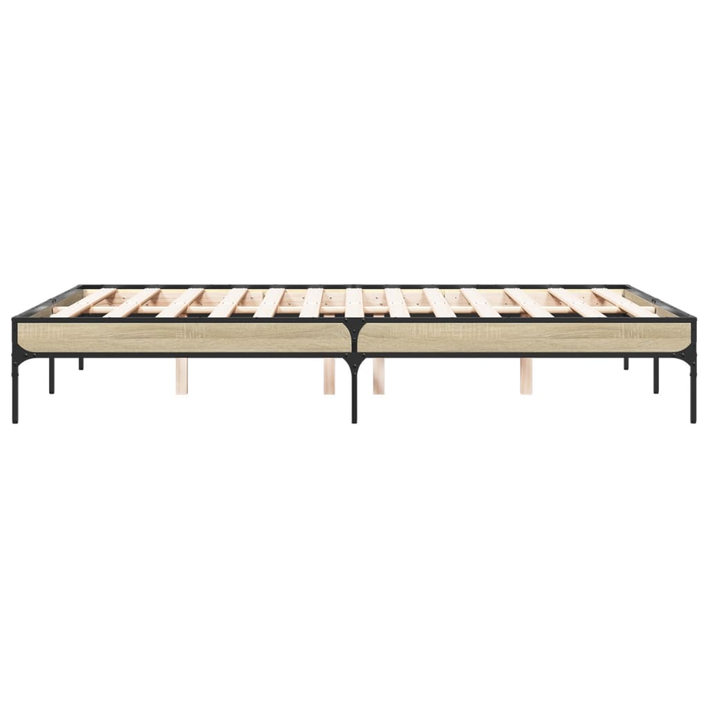 Bed Frame without Mattress Sonoma Oak 135x190 cm Double