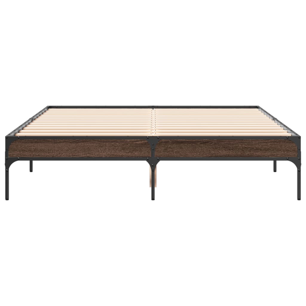 Bed Frame without Mattress Brown Oak 135x190 cm Double