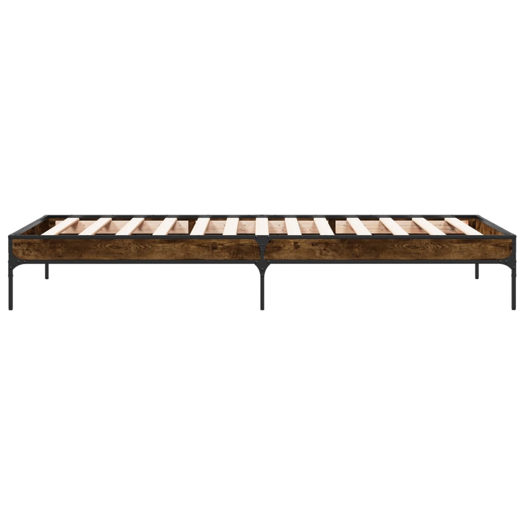 Bed Frame without Mattress Smoked Oak 90x190 cm Single