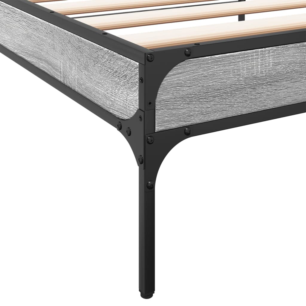 Bed Frame without Mattress Grey Sonoma 75x190 cm Small Single