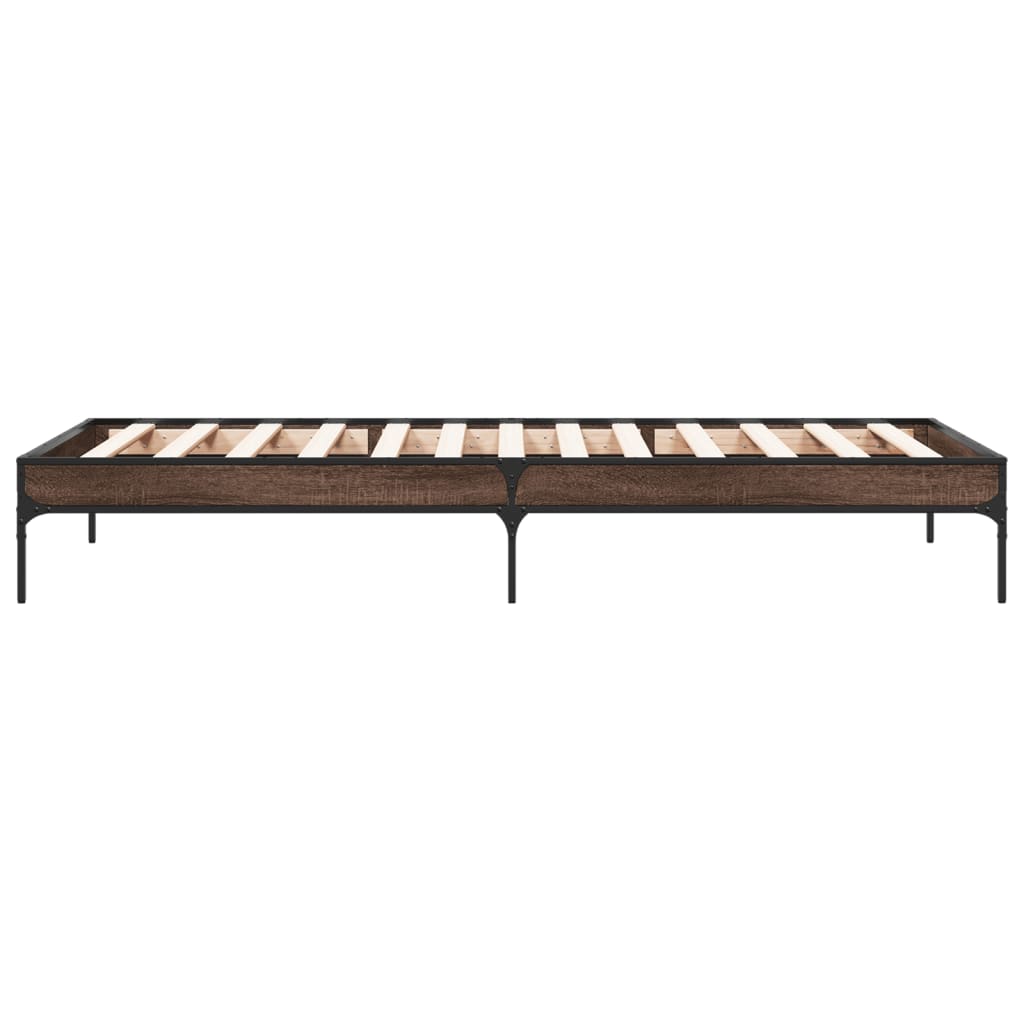 Bed Frame without Mattress Brown Oak 75x190 cm Small Single