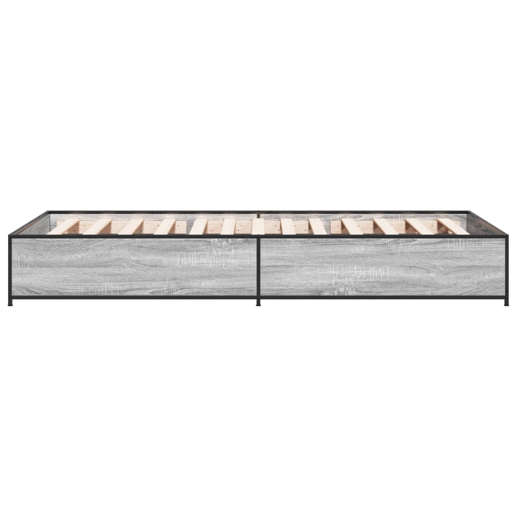 Bed Frame without Mattress Grey Sonoma 90x190 cm Single