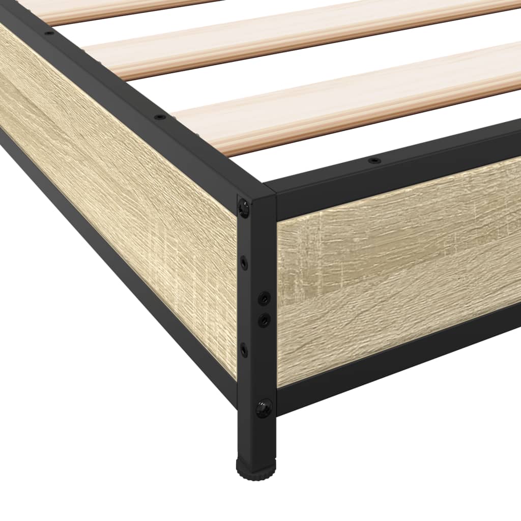 Bed Frame without Mattress Sonoma Oak 120x200 cm
