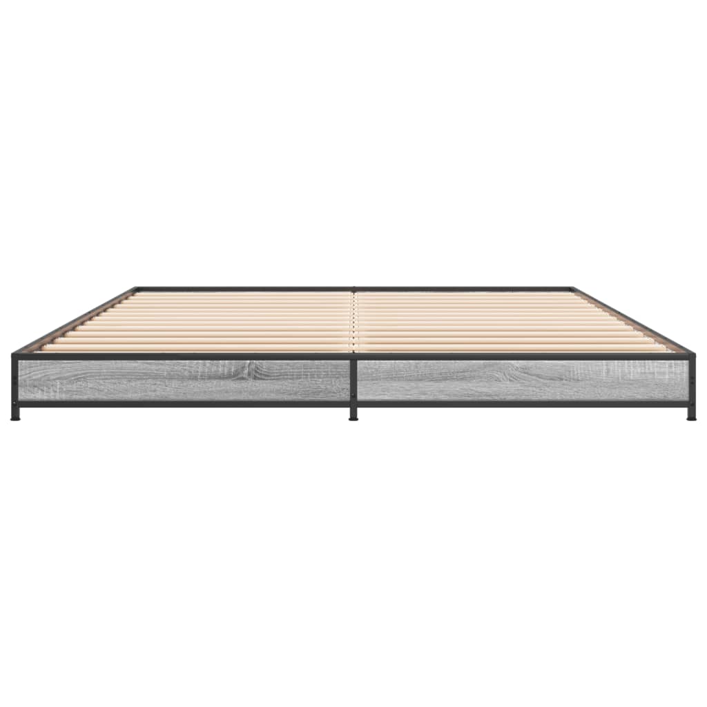 Bed Frame without Mattress Grey Sonoma 120x200 cm