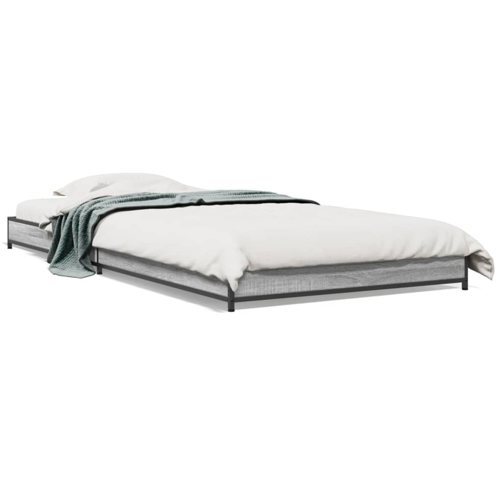 Bed Frame without Mattress Grey Sonoma 75x190 cm Small Single