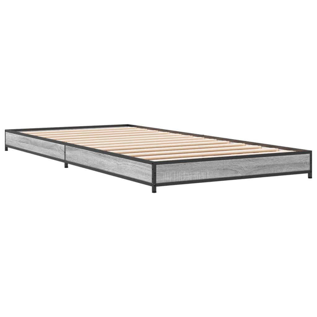Bed Frame without Mattress Grey Sonoma 75x190 cm Small Single