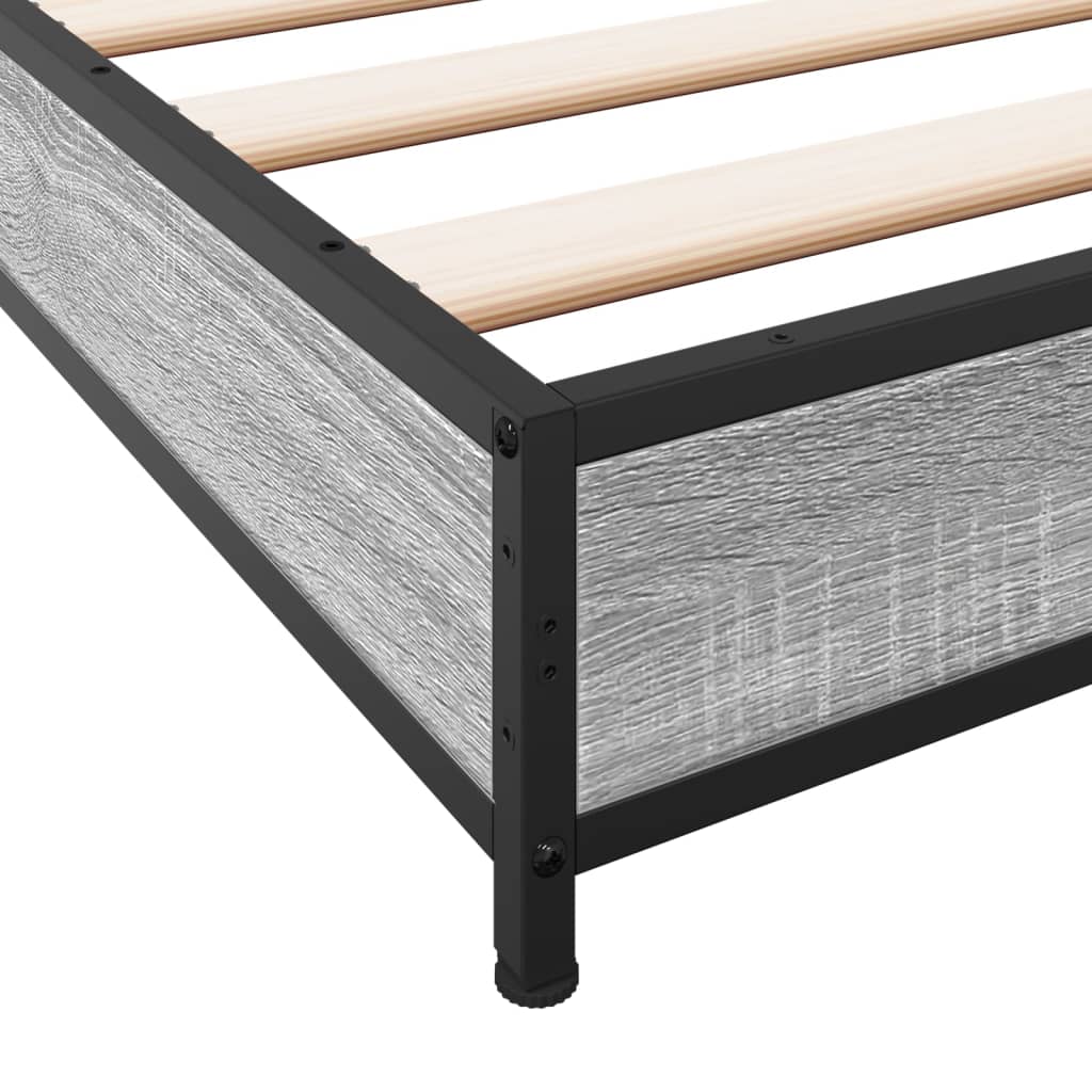 Bed Frame without Mattress Grey Sonoma 75x190 cm Small Single