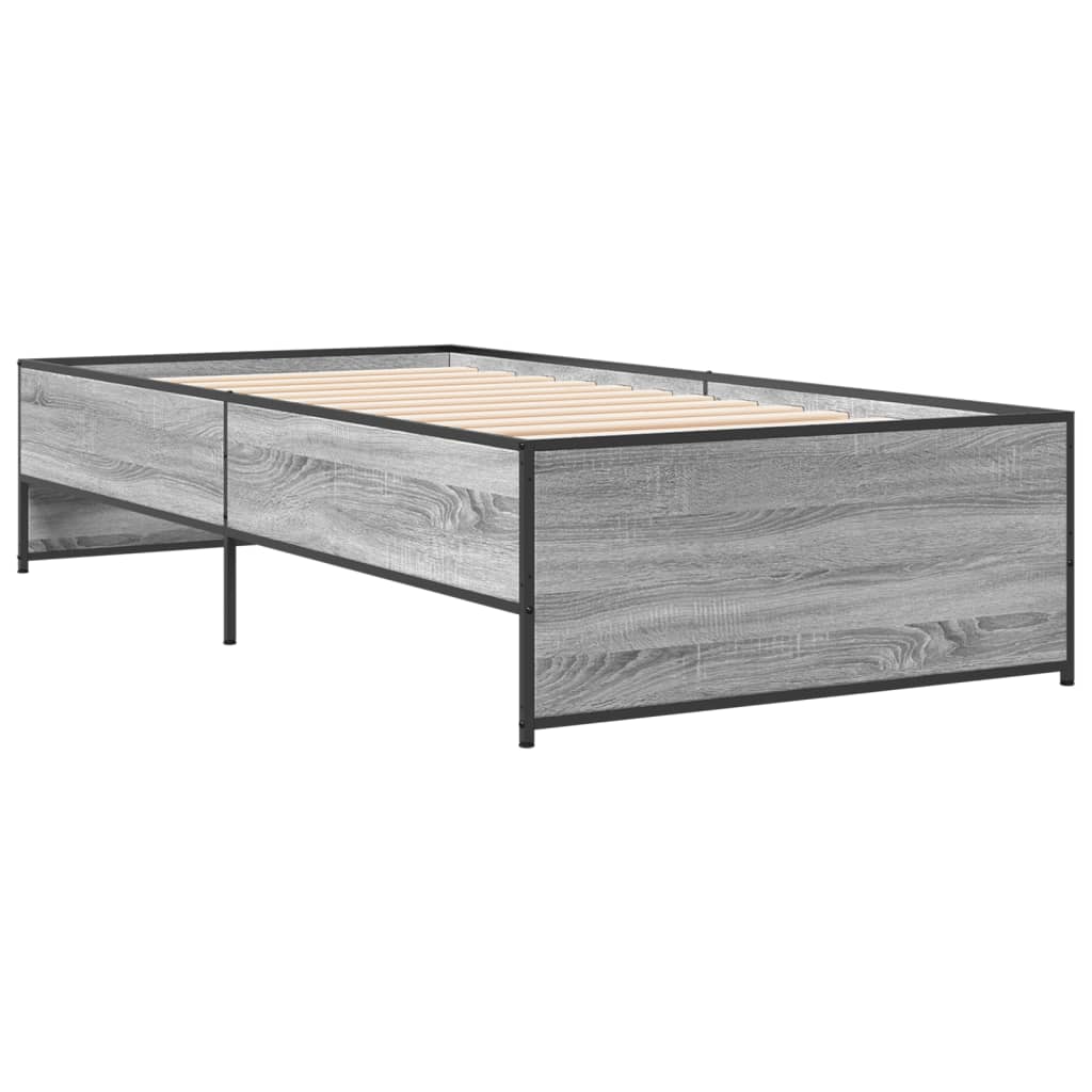 Bed Frame without Mattress Grey Sonoma 100x200 cm