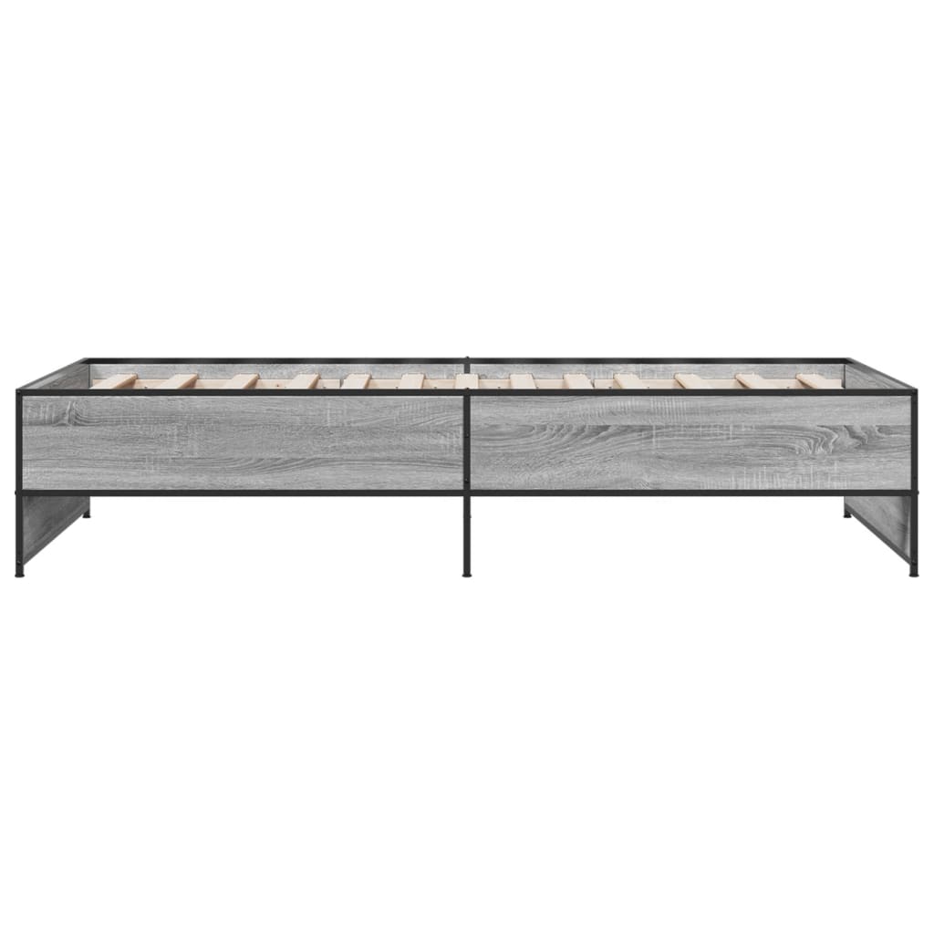 Bed Frame without Mattress Grey Sonoma 100x200 cm