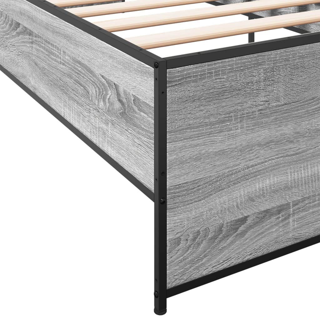 Bed Frame without Mattress Grey Sonoma 100x200 cm